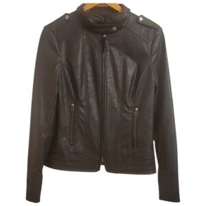 Moto Women's Size Medium Faux Leather Jack BB Dakota jacket black Motorcycle